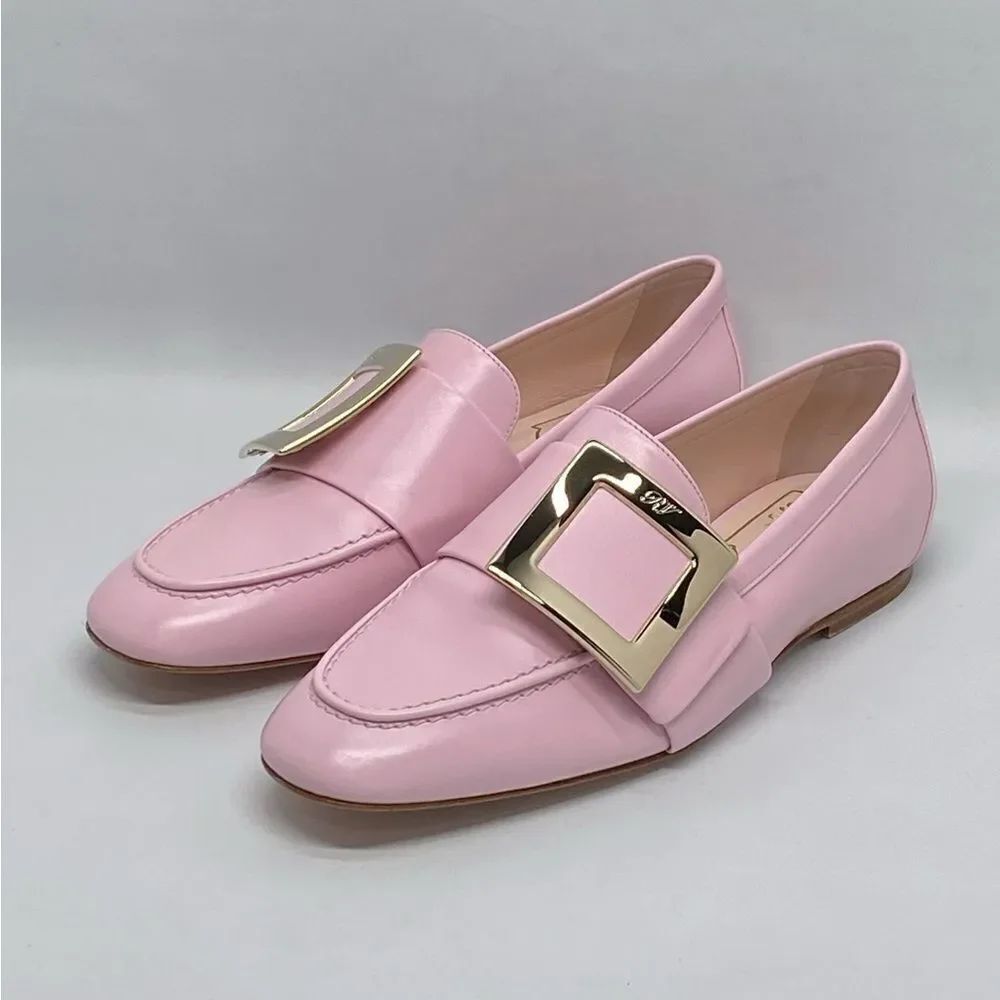 Roger Vivier Buckle Leather Loafers size 37